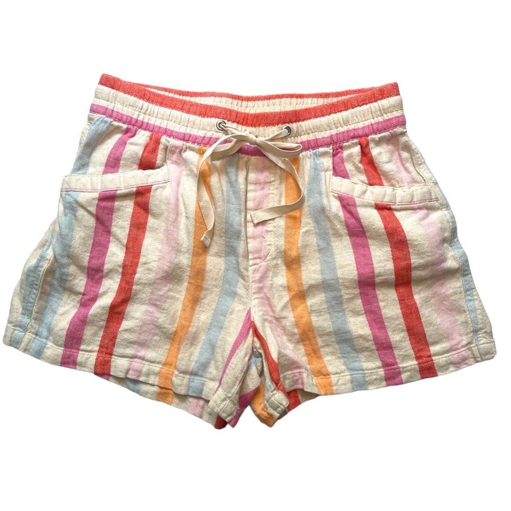 GAP Women’s Multicolored Pastel Striped Linen Shorts Size XS